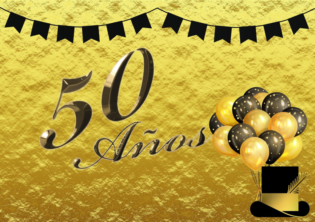 Pancarta 50 Años Feliz Cumpleaños Decoración de Fiesta para Hombre Mujer Negro Dorado Extra Póster de Tela Cartel Grande para 50 Aniversario Pancarta de Fondo Materiales de Fiesta Cumpleaños 